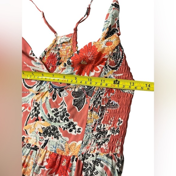Free People Intimately Through The Vine Printed Maxi Dress Red Pink Combo Sz S - Picture 10 of 12